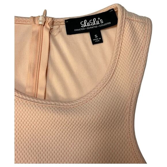 Lulus Dress Womens S Fit Flare Skater Sleeveless Textured Round Neck Lined Pink - Picture 9 of 13